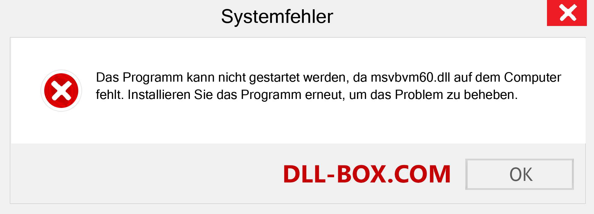 msvbvm60.dll-Datei fehlt?. Download für Windows 7, 8, 10 - Fix msvbvm60 dll Missing Error unter Windows, Fotos, Bildern