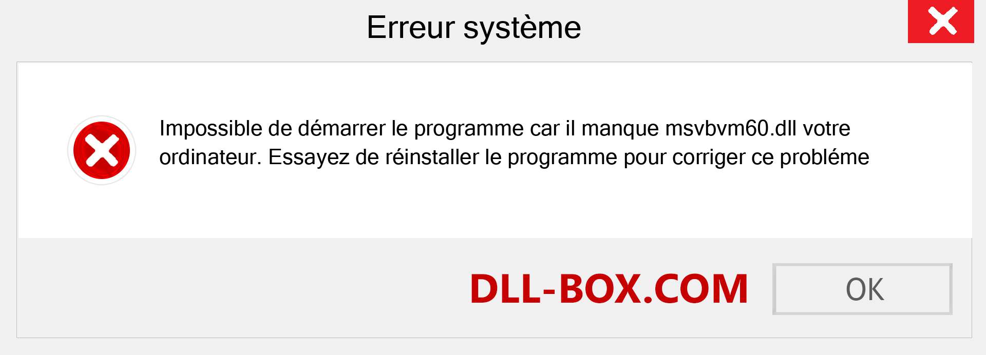 Le fichier msvbvm60.dll est manquant ?. Télécharger pour Windows 7, 8, 10 - Correction de l'erreur manquante msvbvm60 dll sur Windows, photos, images